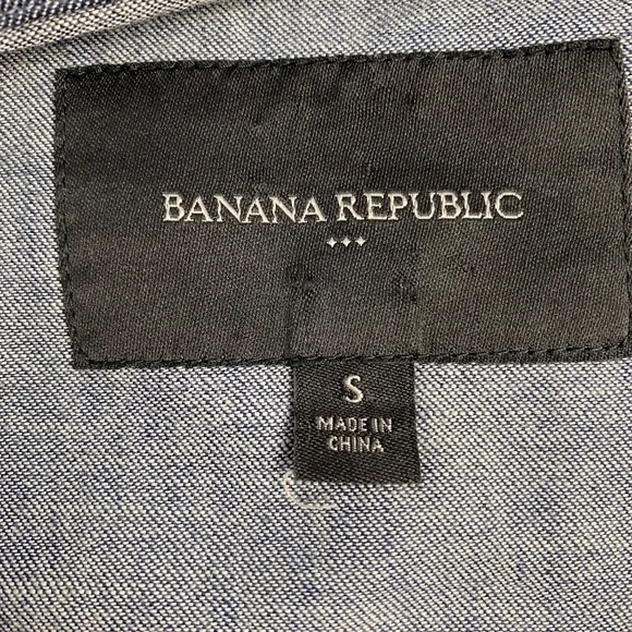 BANANA REPUBLIC - Chambray Jacket Unlined Standing Collar Size S - Picture 6 of 10